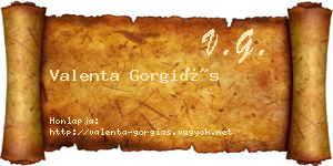 Valenta Gorgiás névjegykártya